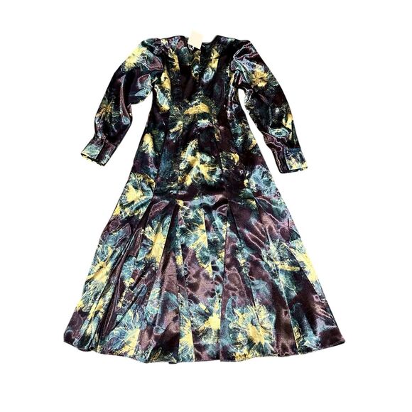 ULLA JOHNSON Acrou printed satin midi dress NWT Size 2 - Picture 6 of 10